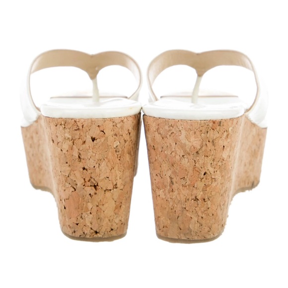 Authentic Jimmy Choo wedge off white sandals - Picture 2 of 5